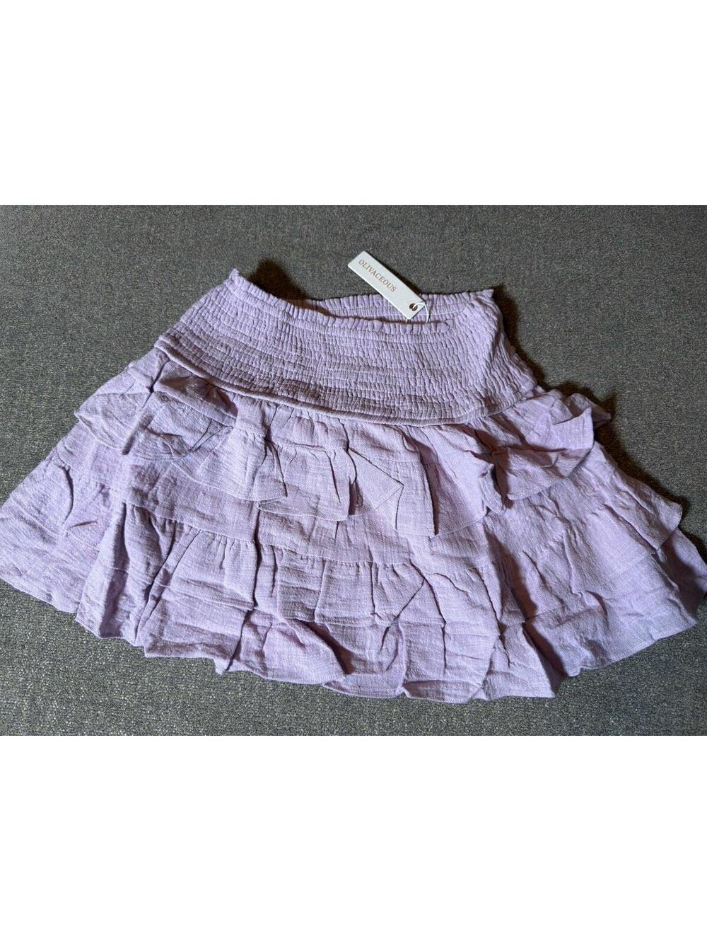 Olivaceous Lilac Ruffle Tiered Smocked Waist Shorts NWT Size Small